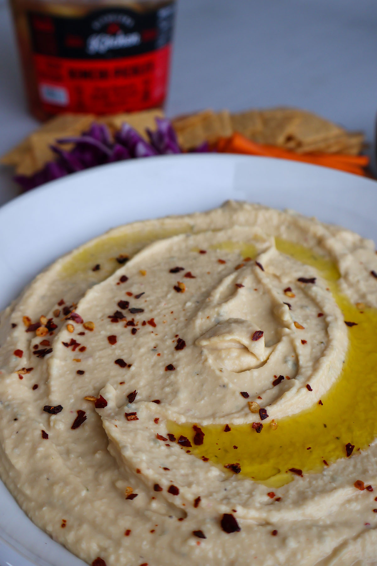 Bowful of hummus.