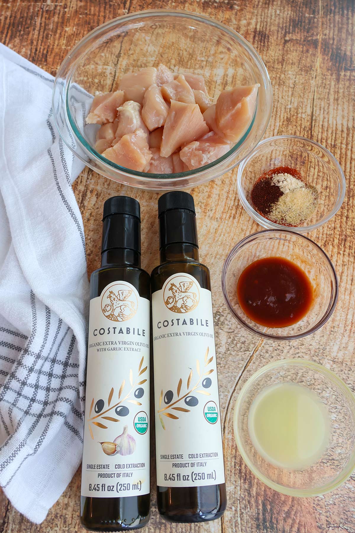 Overhead shot of recipe ingredients