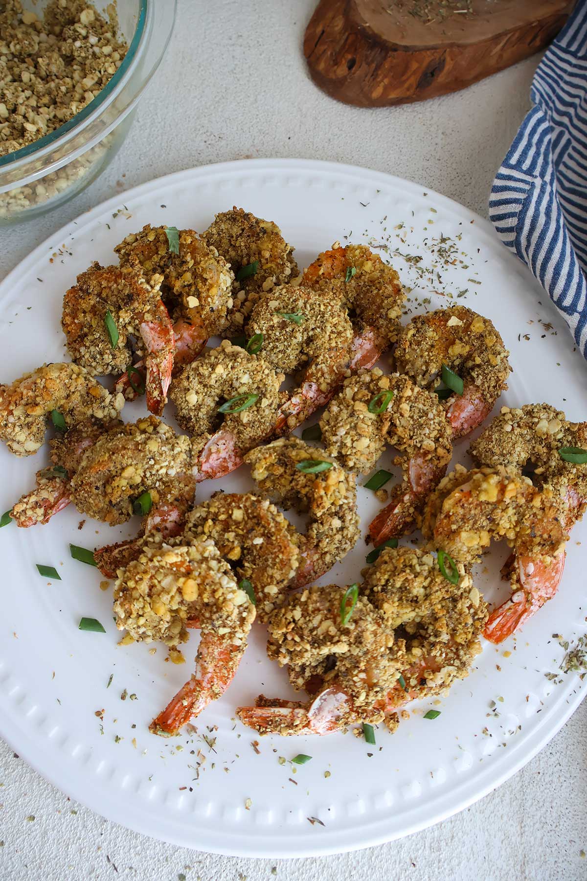 Plateful of panko shrimp.