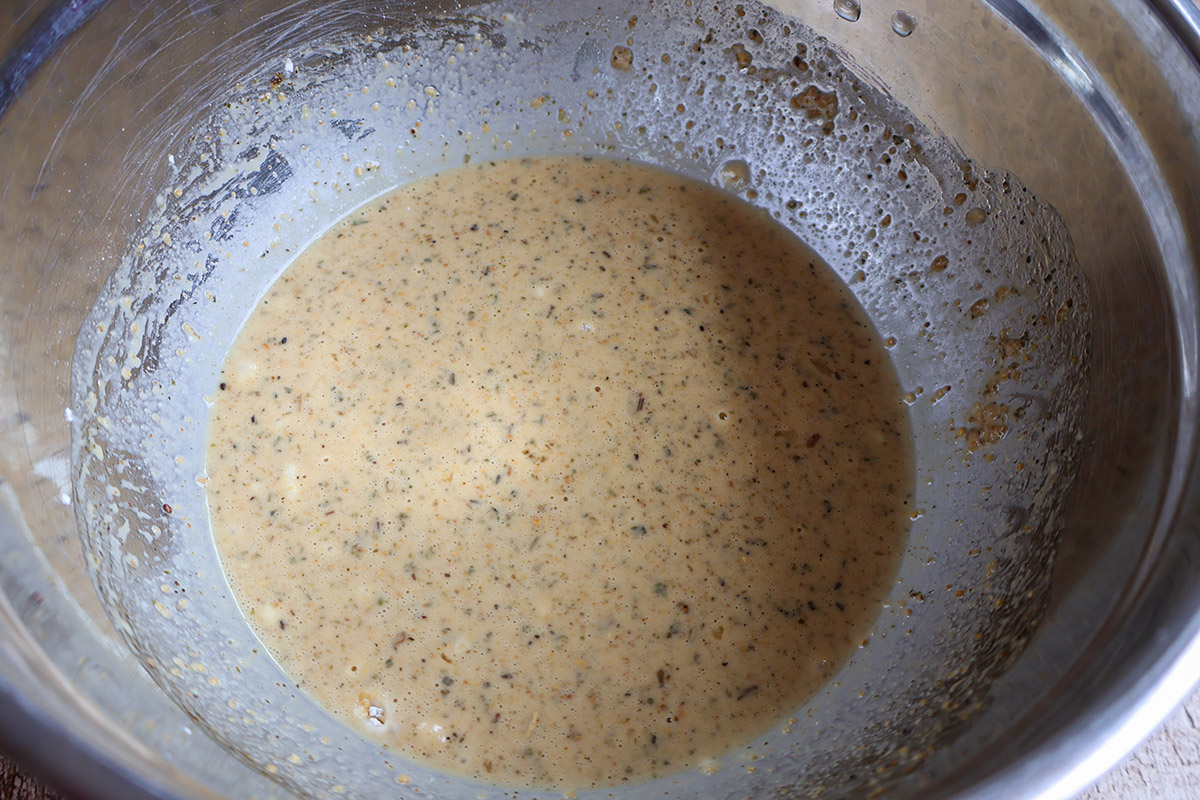 Bowlful of chicken coating.